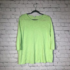 J.Jill Green Linen Blend Top Size 2x